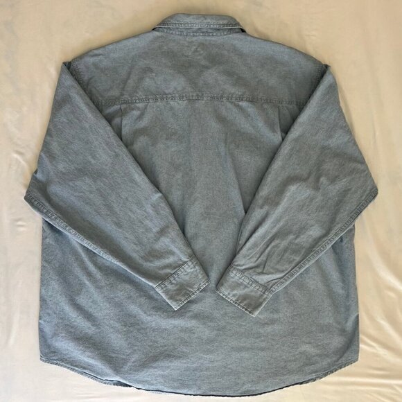 Oversized Denim Button Up Long Sleeve Shirt - Picture 4 of 6